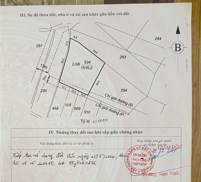 Bán 1500m2 đất ruộng mặt tiền đường 7m nằm ngay ngã tư