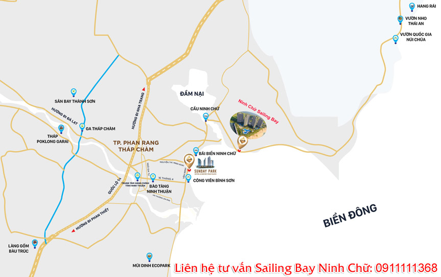 vị trí dự án sailing bay ninh chữ ninh thuận