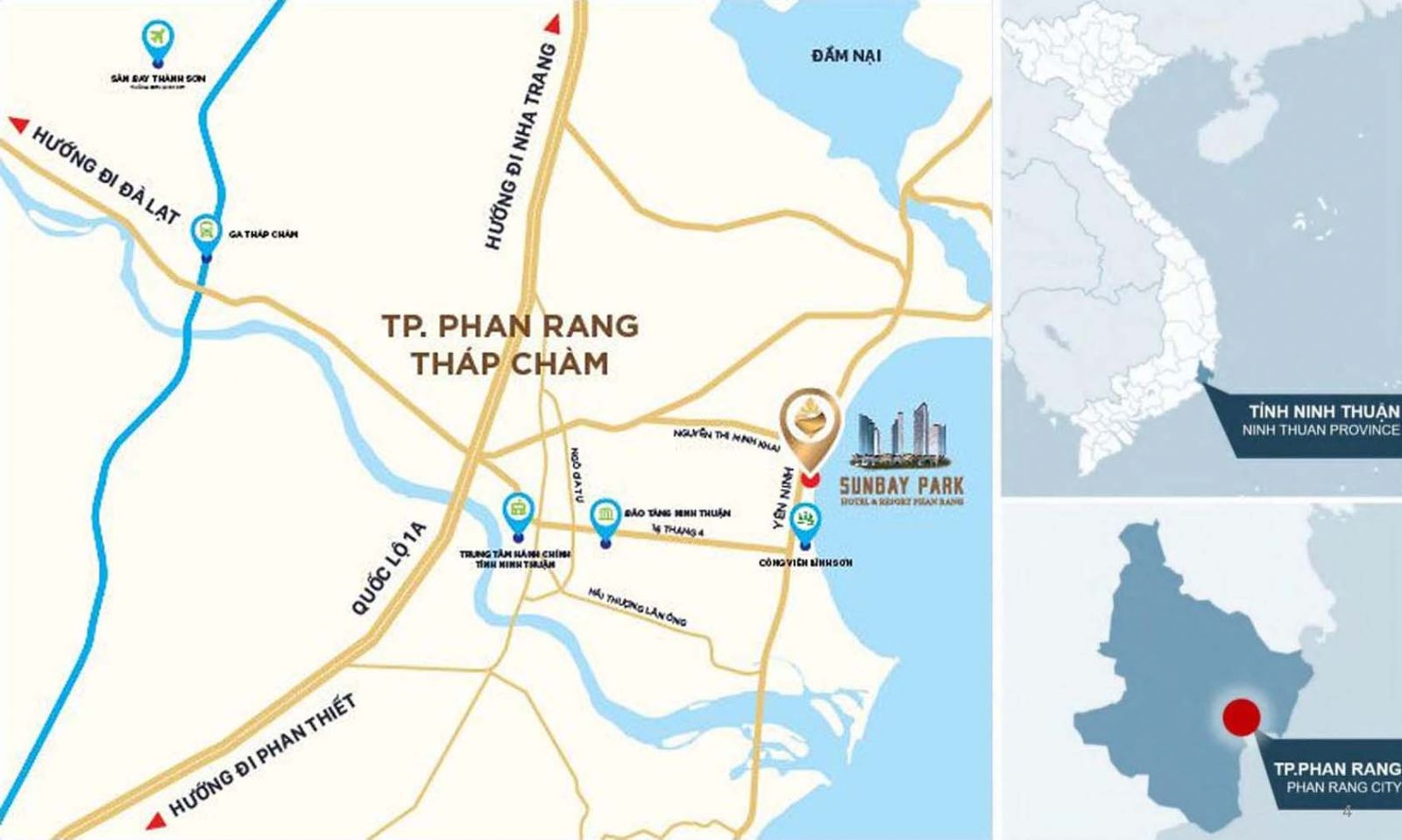 vị trí dự án sunbay park phan rang ninh thuận