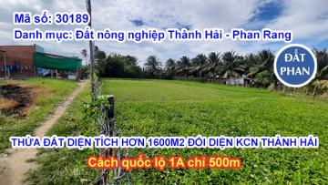 THỬA ĐẤT DIỆN TÍCH HƠN 1600M2 NẰM ĐỐI DIỆN KHU CÔNG NGHIỆP THÀNH HẢI