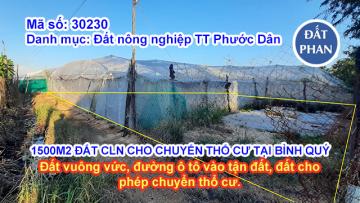 1500M2 ĐẤT CÂY LÂU NĂM CHO CHUYỂN THỔ CƯ TẠI BÌNH QUÝ NINH PHƯỚC
