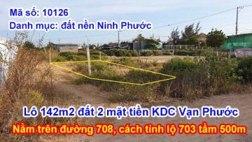 LÔ ĐẤT 2 MẶT TIỀN KHU DÂN CƯ VẠN PHƯỚC