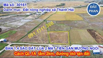 BÁN GẦN 1,4 SÀO ĐẤT LÚA 2 MẶT TIỀN GẦN MƯƠNG NGÒI - ĐƯỜNG Ô TÔ TỚI TẬN ĐẤT