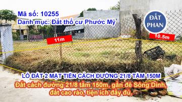 LÔ ĐẤT 2 MẶT TIỀN CÁCH ĐƯỜNG 21/8 TẦM 150M