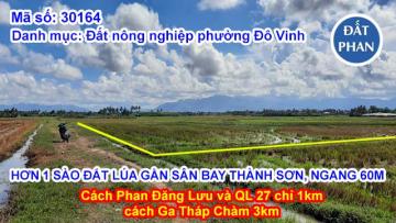 BÁN HƠN 1 SÀO (1153M2) ĐẤT LÚA  MẶT TIỀN NGANG 60M ĐƯỜNG Ô TÔ TẬN NƠI TẠI PHƯỜNG ĐÔ VINH
