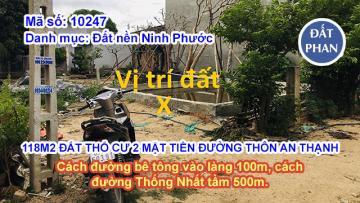 118M2 ĐẤT THỔ CƯ 2 MẶT TIỀN ĐƯỜNG THÔN AN THẠNH