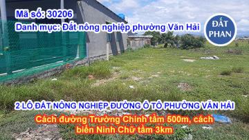 2 LÔ LIỀN KỀ ĐẤT NÔNG NGHIỆP ĐƯỜNG Ô TÔ PHƯỜNG VĂN HẢI