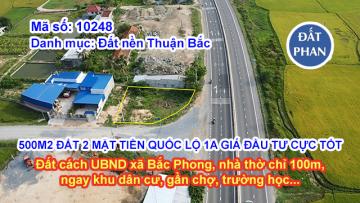 500m2 ĐẤT 2 MẶT TIỀN QUỐC LỘ 1A GIÁ ĐẦU TƯ CỰC TỐT