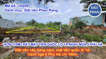 HƠN 110M2 ĐẤT MẶT TIỀN QUỐC LỘ 1A NGAY NGÃ 5 PHỦ HÀ GIÁ CHỈ 1.X TỶ