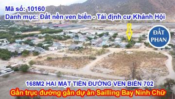 BÁN LÔ ĐẤT 168M2 2 MẶT TIỀN ĐƯỜNG VEN BIỂN 702