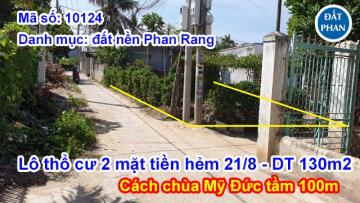 BÁN 130m2 ĐẤT THỔ CƯ 2 MẶT TIỀN HẺM 21/8 PHƯỜNG PHƯỚC MỸ