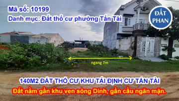 140m2 đất thổ cư đường rộng 12m tại khu tái định cư Tấn Tài