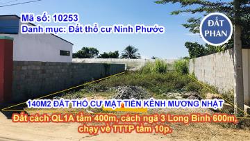 140M2 ĐẤT THỔ CƯ MẶT TIỀN KÊNH MƯƠNG NHẬT GIÁ CHỈ 1.XX TỶ