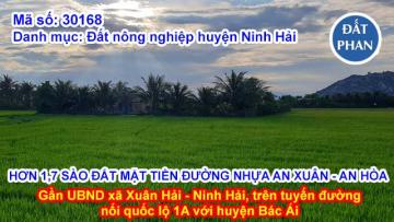 BÁN HƠN 1,7 SÀO ĐẤT MẶT TIỀN ĐƯỜNG NHỰA TẠI AN XUÂN - AN HÒA - NINH HẢI